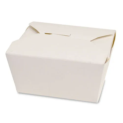 #1 White 4-3/8" x 3.5" x 2.5" Folded Takeout Boxes, Case of 450