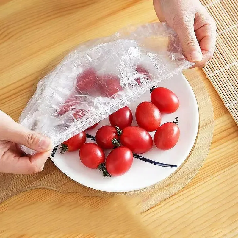 100pcs Disposable Food Cover Plastic Wrap