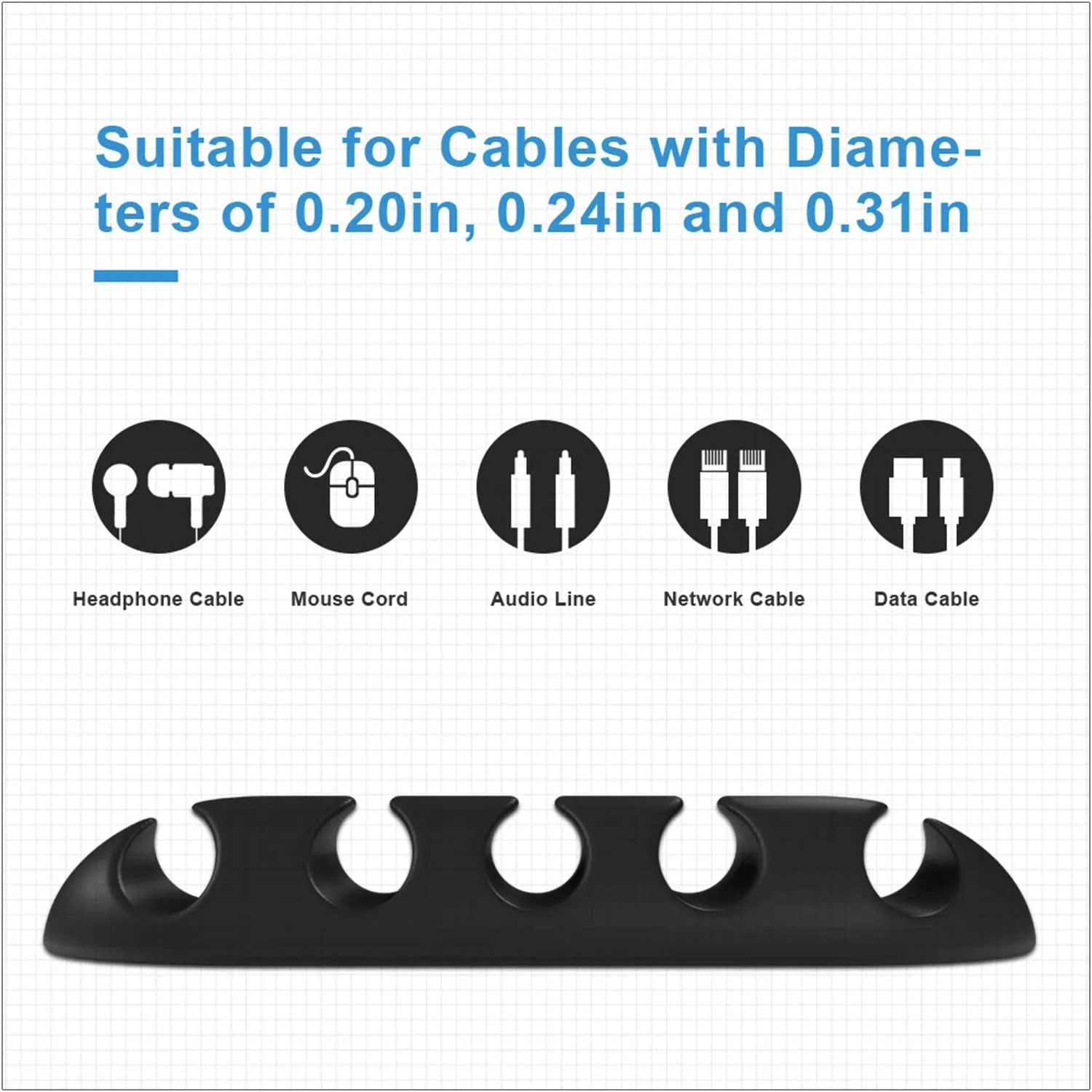 10pcs Self-Adhesive Cable Clips, Multipurpose Cord Holder Manager