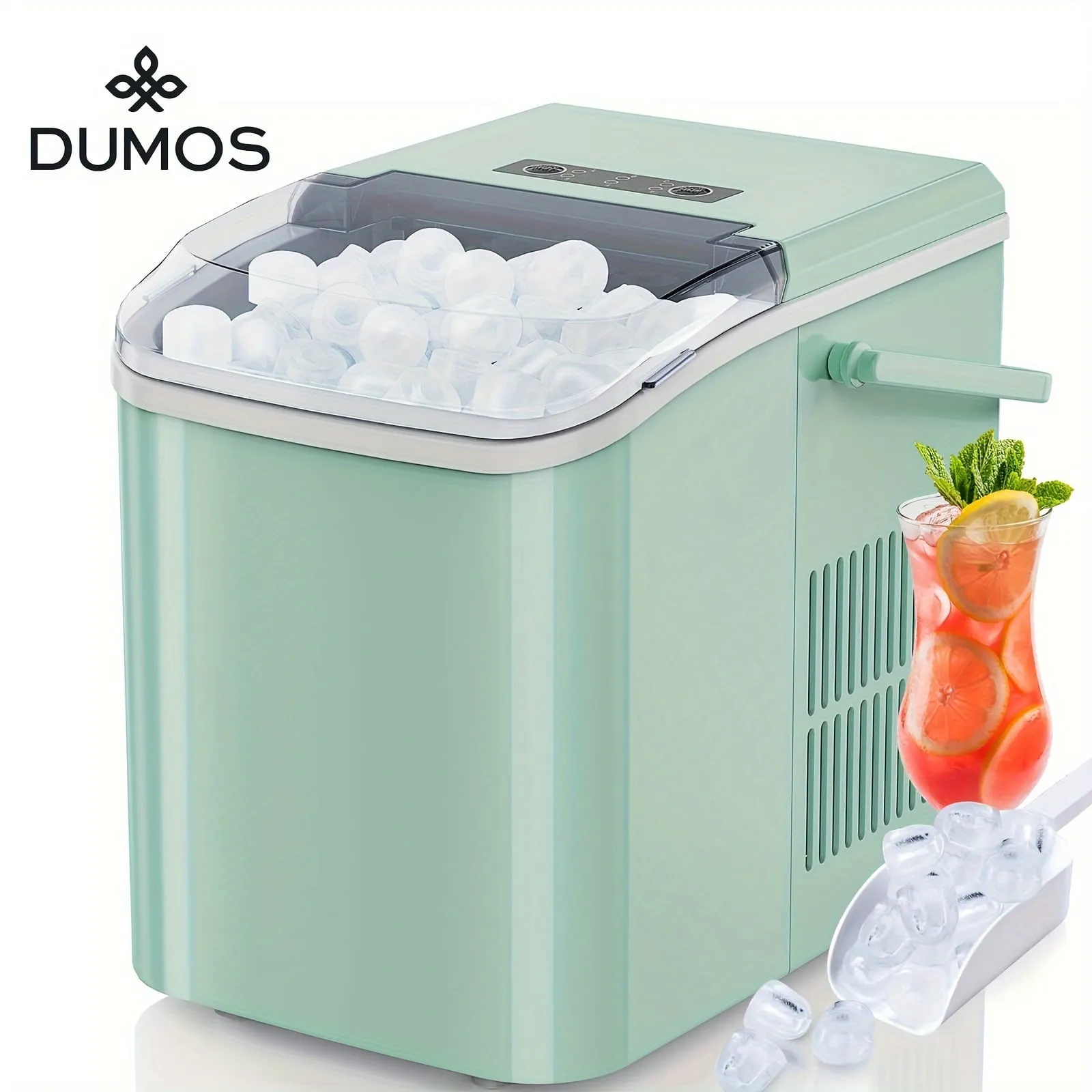 1pc Quick-Freeze Countertop Ice Maker - 9 Bullet Ice Cubes in 6 Mins, 26lbs Daily - Compact & Self-Cleaning for Parties