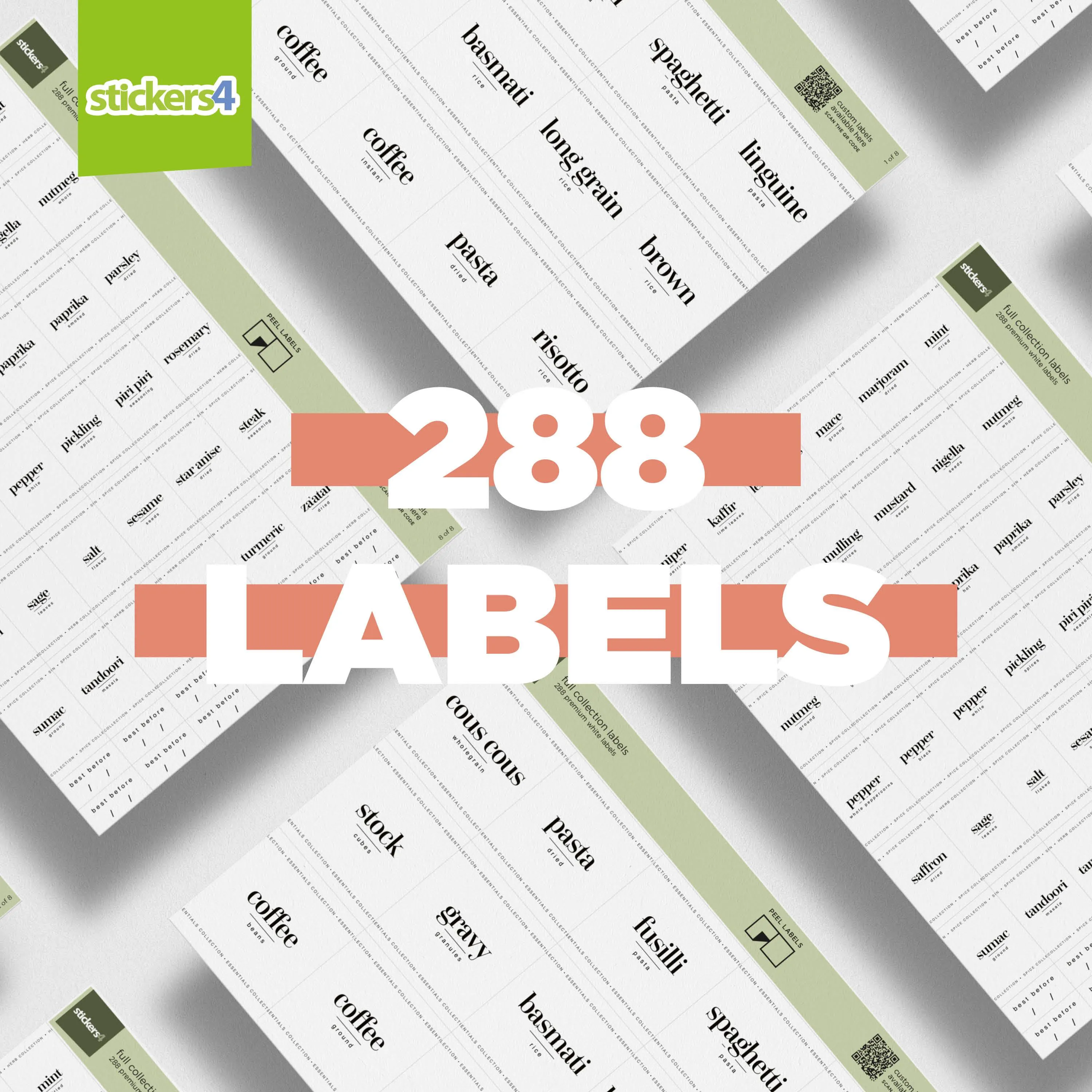 288 Pantry Labels - Full Collection Kitchen Labels