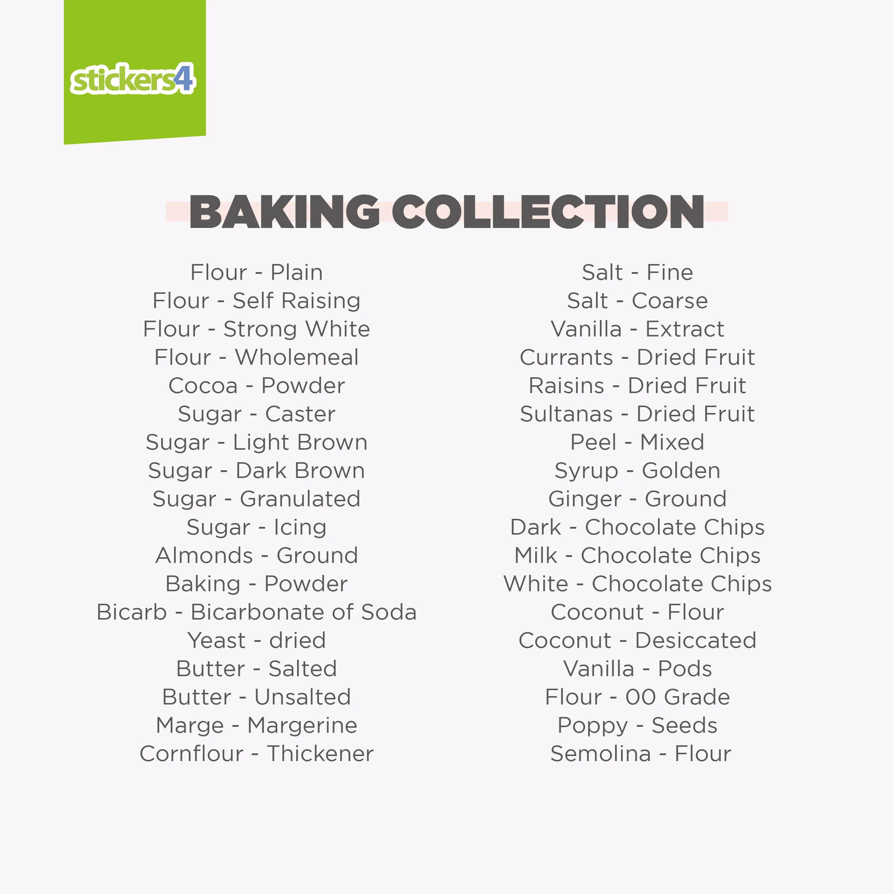 288 Pantry Labels - Full Collection Kitchen Labels