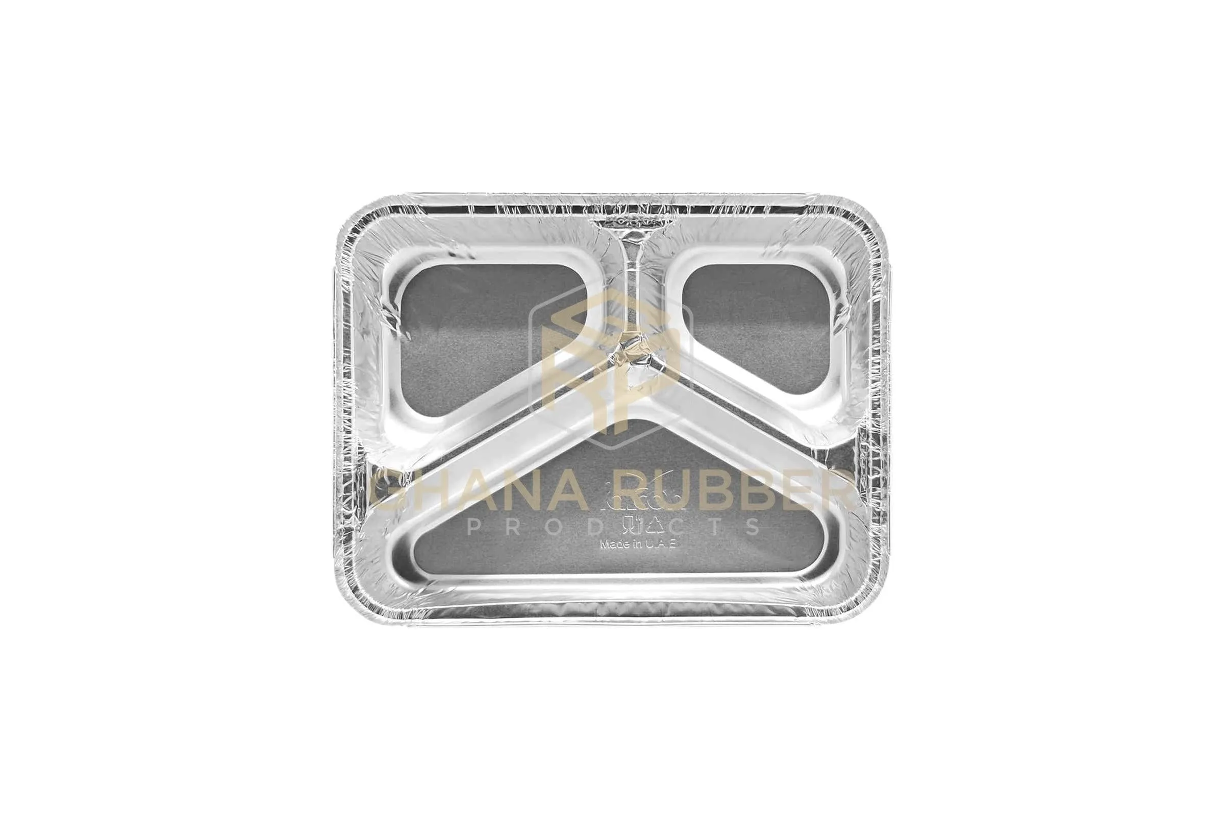 3-Section Aluminium Foil Food Containers   Lids (850ml)