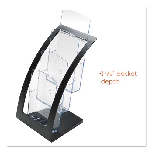 3-tier Literature Holder, Leaflet Size, 6.75w X 6.94d X 13.31h, Black