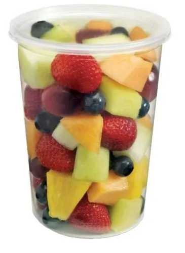 32 oz. Round Deli Clear Container w/Lid Combo 200/CS