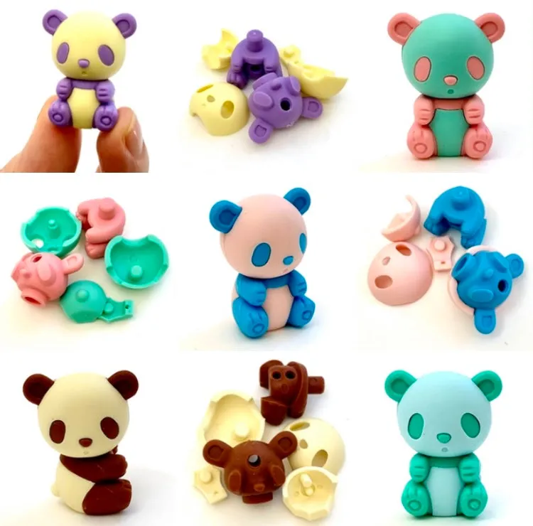 38453 IWAKO Colorz Panda -12 sets of 5 Erasers