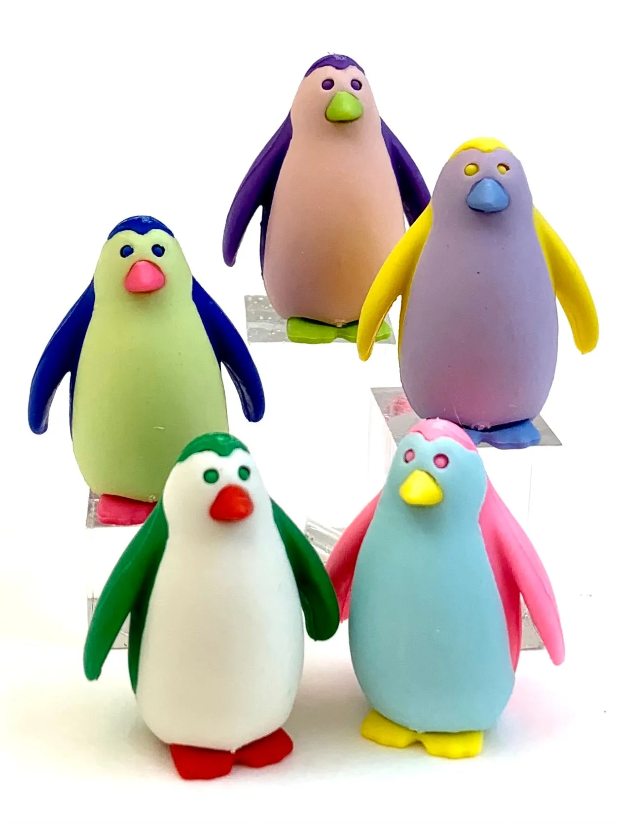 38459 Iwako Colorz Penguin -12 sets of 5 Erasers