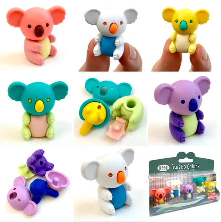 38460 Iwako Colorz Koala -12 sets of 5 Erasers