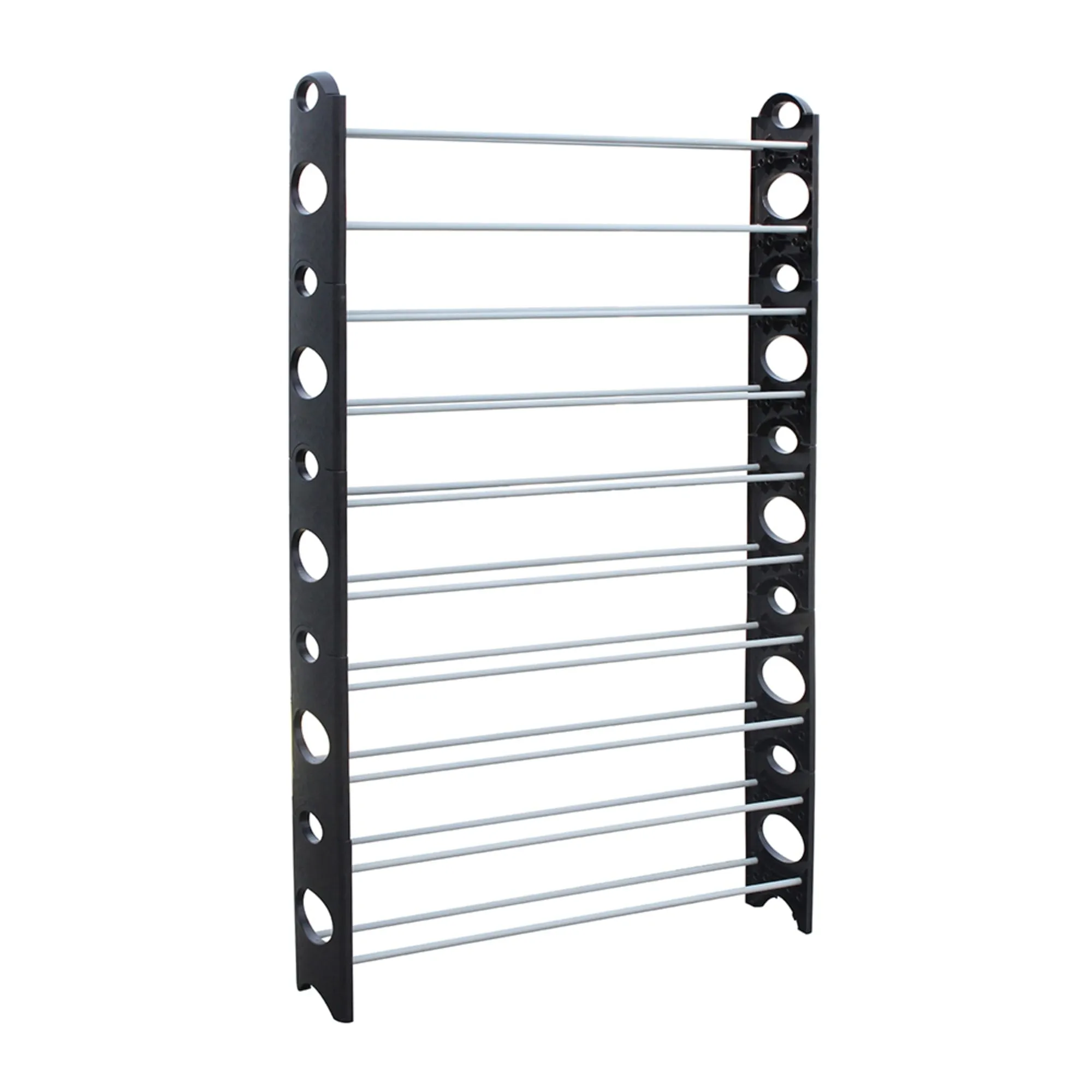 50 Pair Metal Shoe Rack, Black