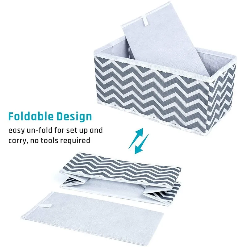 6 PCS Foldable Non-woven Underwear Socks Storage Box Set