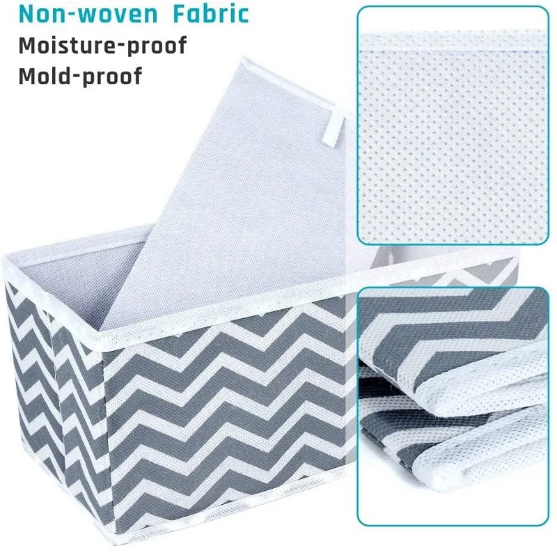 6 PCS Foldable Non-woven Underwear Socks Storage Box Set