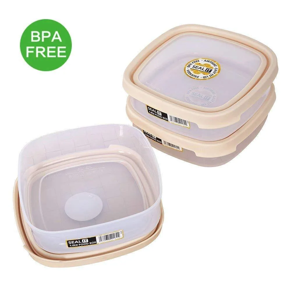 6 Piece Plastic Food Storage Container Set with Easy Locking Lids, BPA Free and 100% Leak Proof