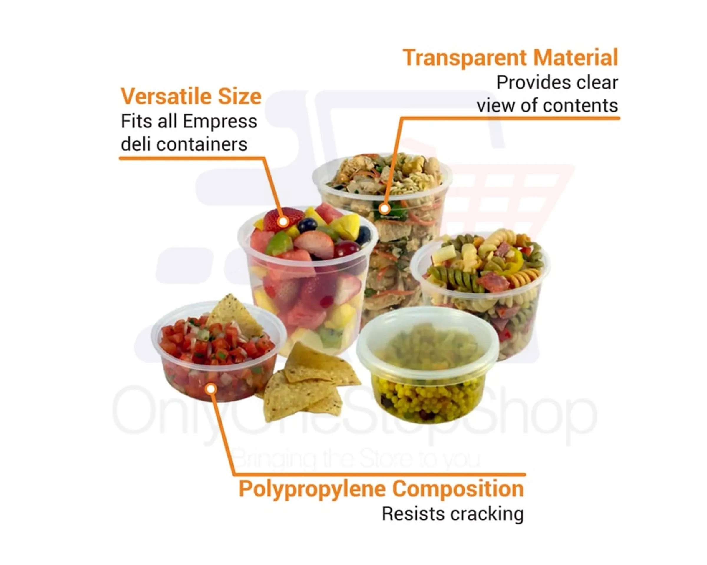 72 Pcs-Economical COMBO Pack of Heavy Weight Deli Containers