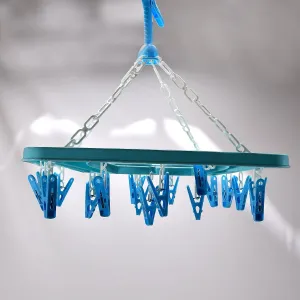 7285  Sqaure Portable & Rotatable Clips Cloth Hanger