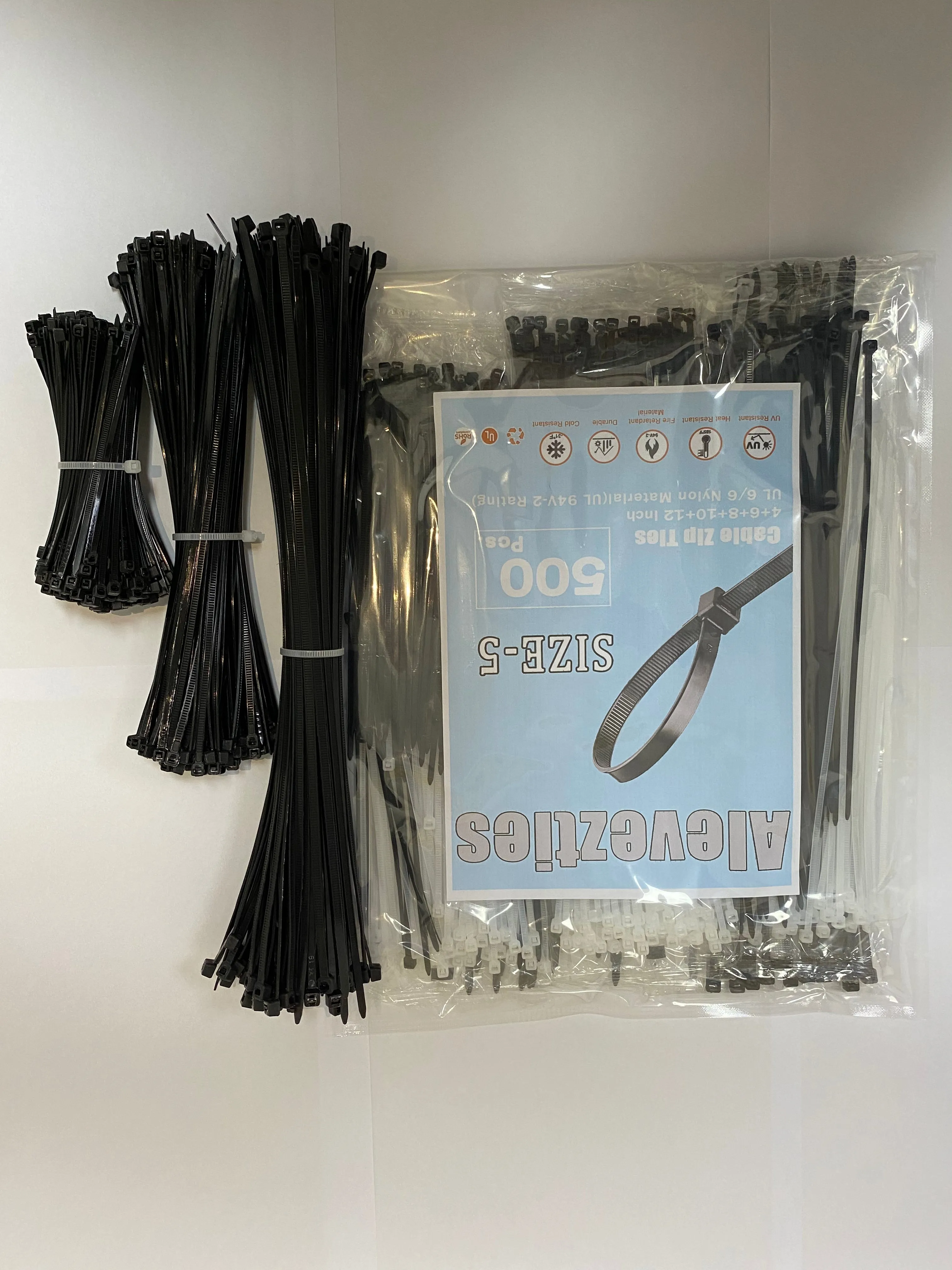 Alevezties Cable Ties,500x  Zip Ties,Self-Locking Cable Ties