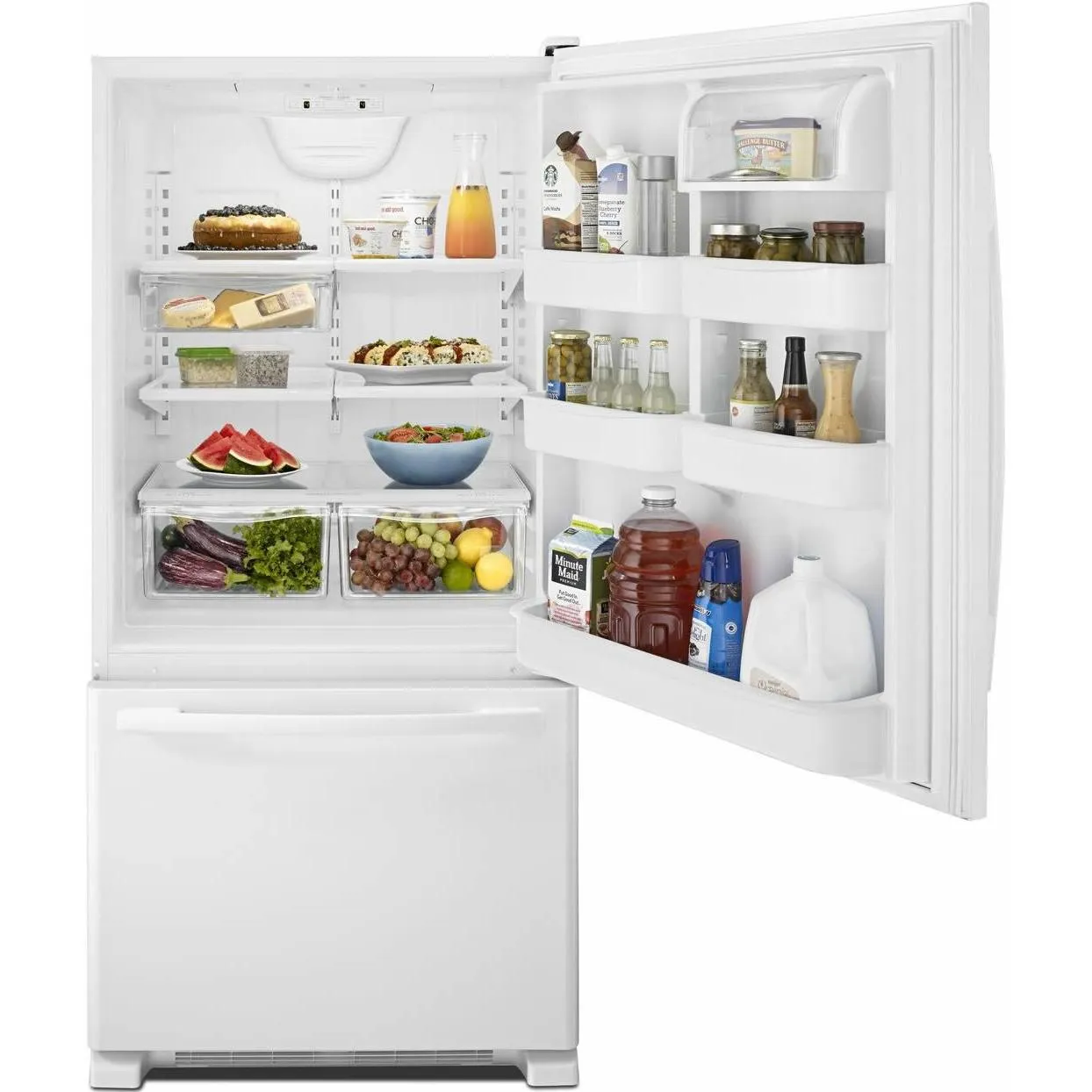 Amana 33in 22cu.ft. Bottom Mount Freezer Refrigerator ABB2224BRW