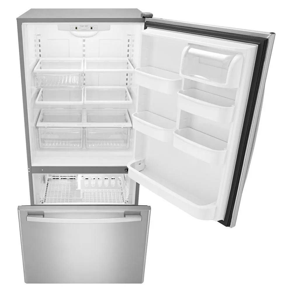 Amana ABB2224BRM 33-inch Wide Bottom-Freezer Refrigerator with EasyFreezer™ Pull-Out Drawer - 22 cu. ft. Capacity