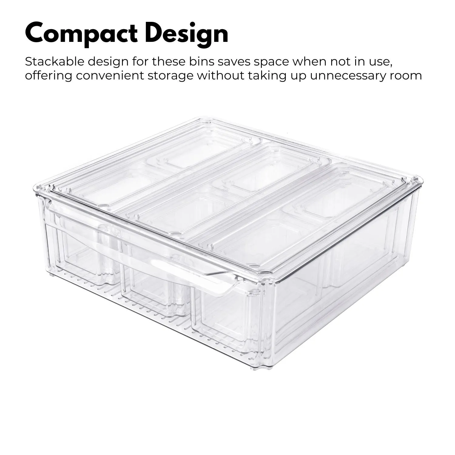 Anti-Slip Clear PET Stackable Fridge Bins Set - GOMINIMO