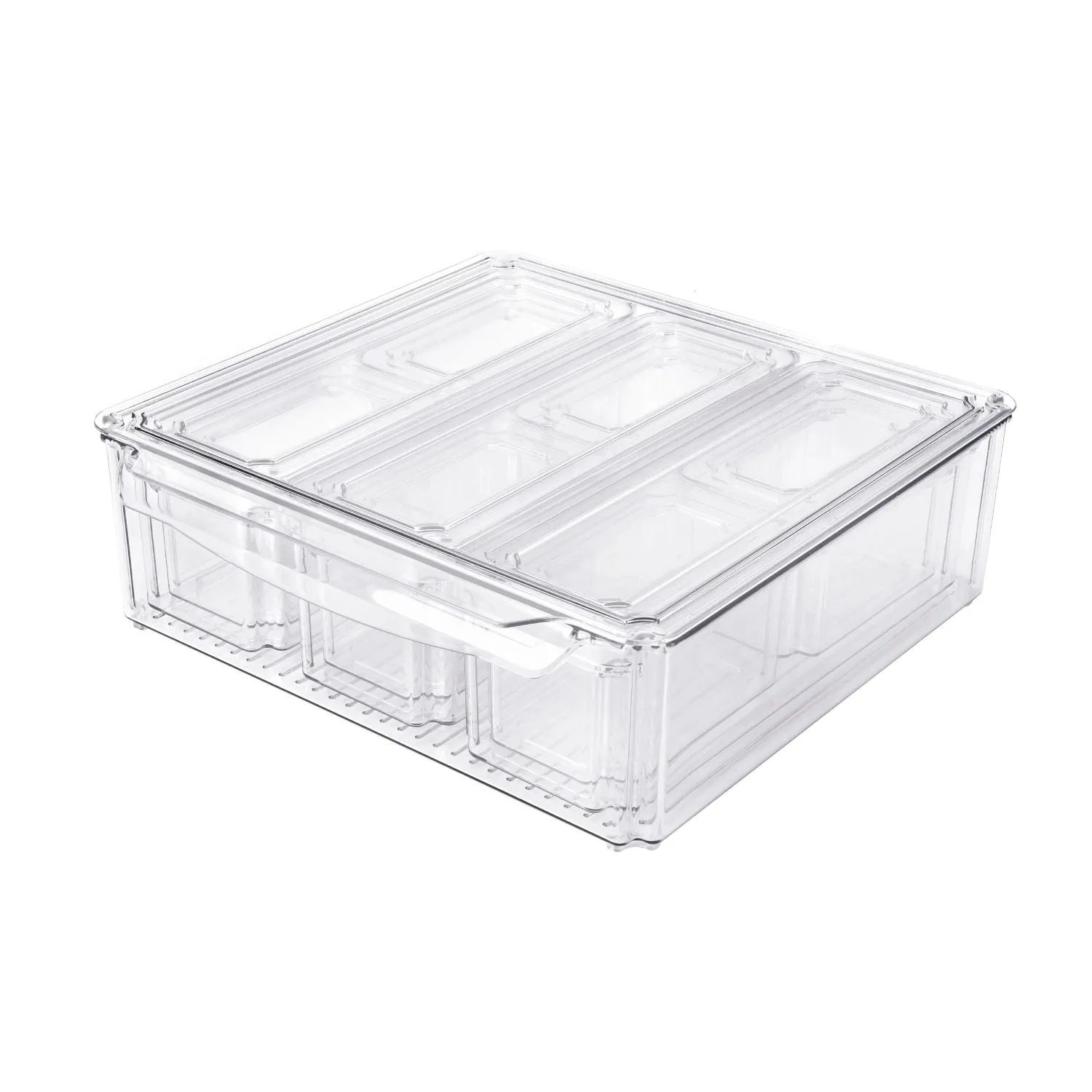 Anti-Slip Clear PET Stackable Fridge Bins Set - GOMINIMO