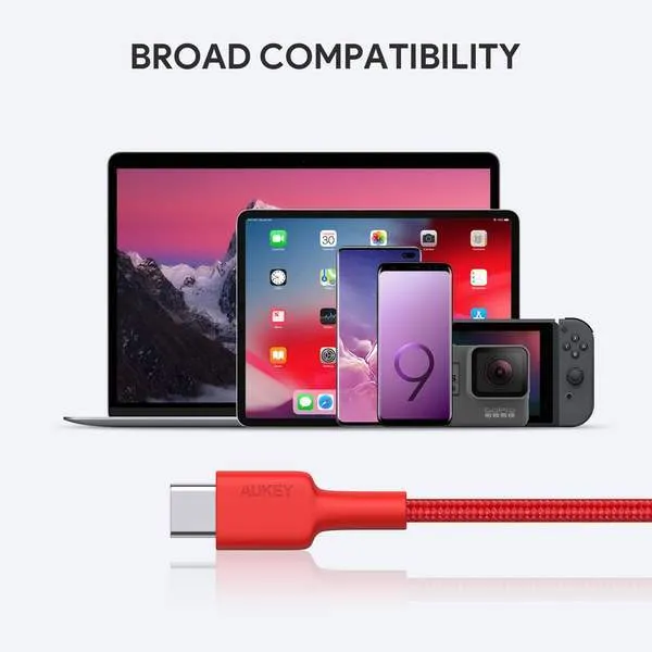 Aukey Impulse USBC to USBC Braided Cable Black