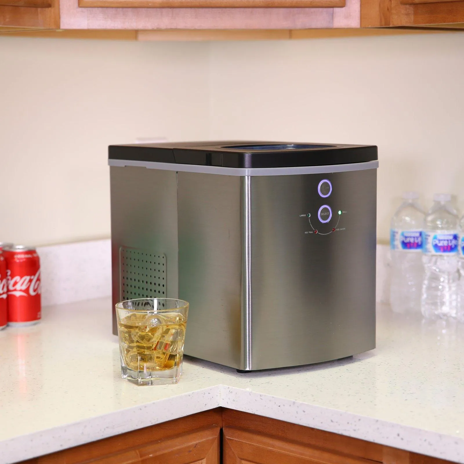 Avanti Portable Countertop Ice Maker - Stainless Steel / 33 lbs