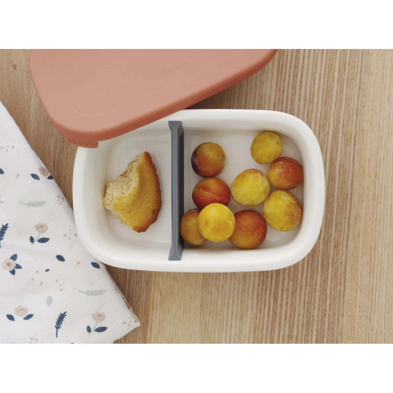 Beaba Ceramic Lunch Box - Mineral / Terracotta