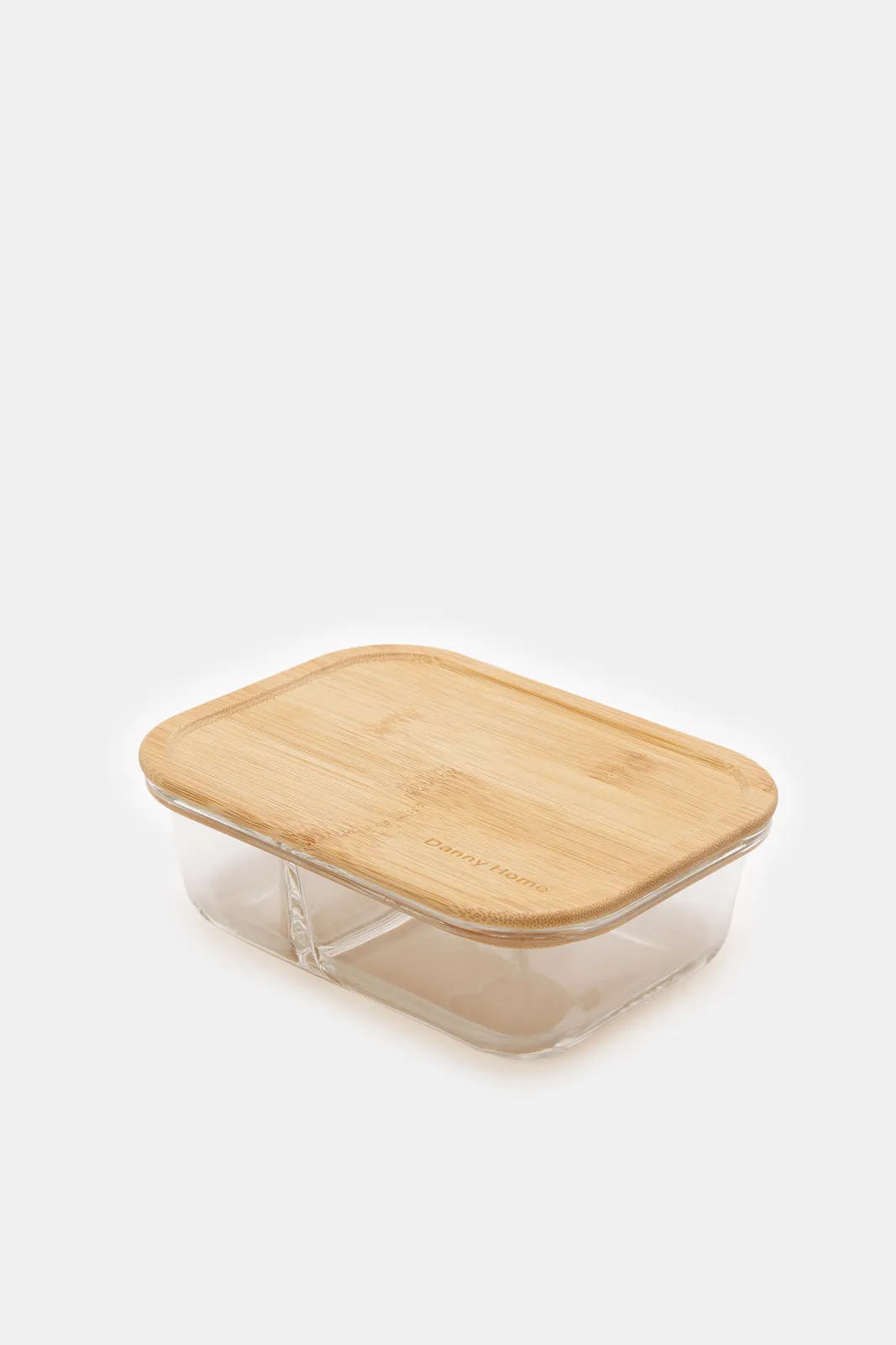 Beige Rectangular Food Storage With Bamboo Lid (640ml)