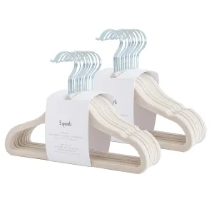 beige velvet non-slip hangers (30 per set)