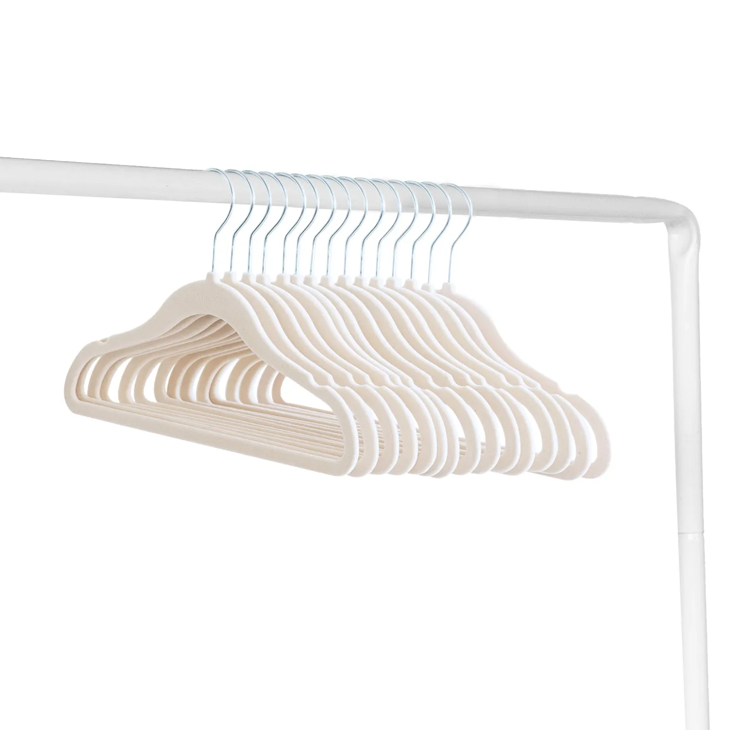 beige velvet non-slip hangers (30 per set)