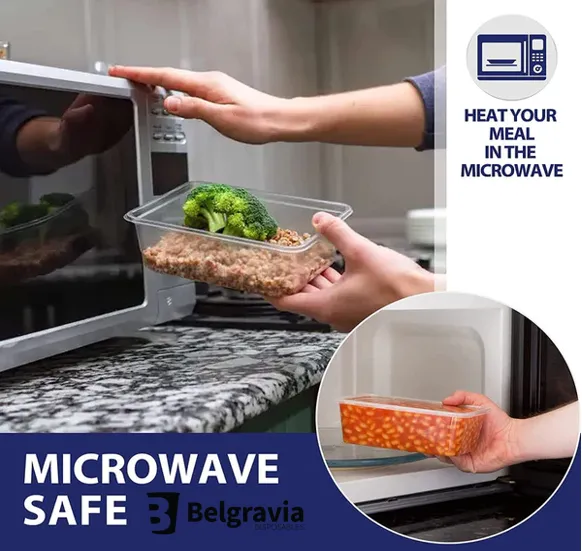 Belgravia Microwave Food Containers & Lids Size: 500ml-1000ml {50-1000 Units}