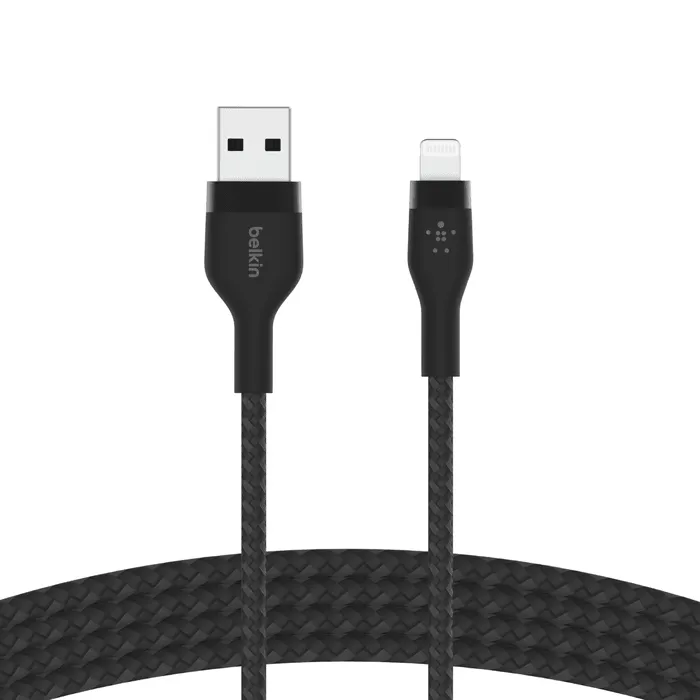 Belkin BOOSTCHARGE PRO Flex USB A Cable with Lightning - Black