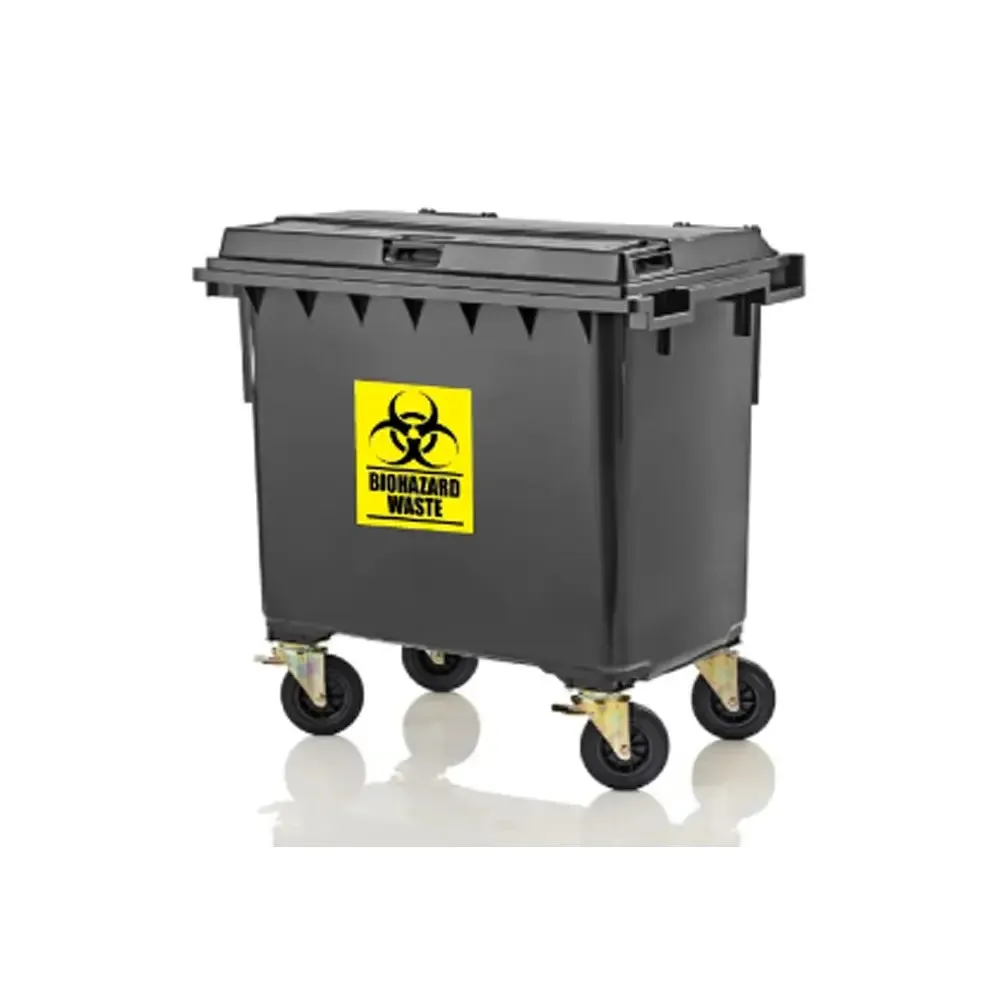 Biohazard Mobile Garbage Bin | 660L, 1100L | Trash Bin | Waste Bin | Medical Bin | Multisize