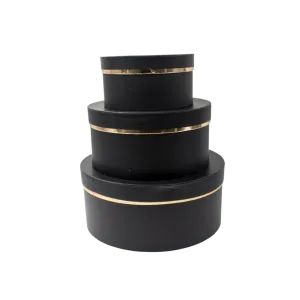 BLACK PAPER BOXES SET OF 3