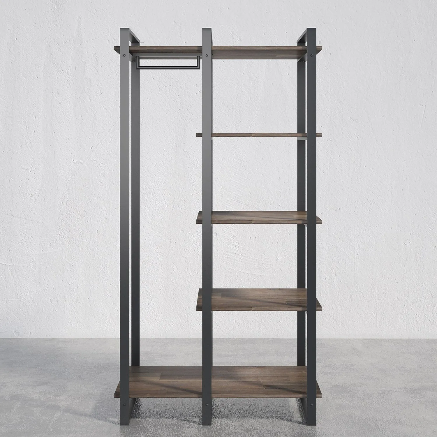 Brock Etagere Bookcase with Hanging Storage