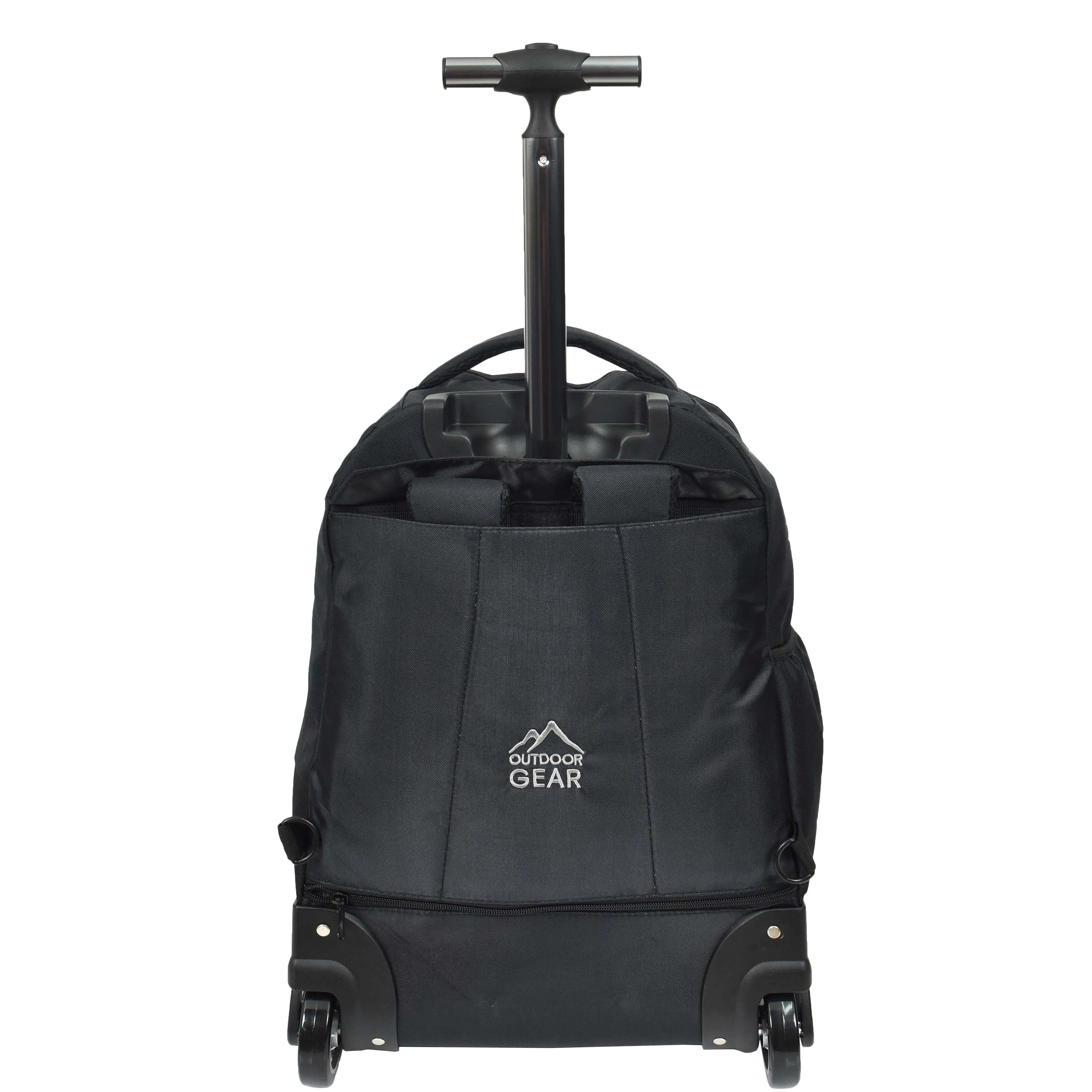 Cabin Size Backpack Wheels Hiking Trekking Telescopic Handle Vulcan Black