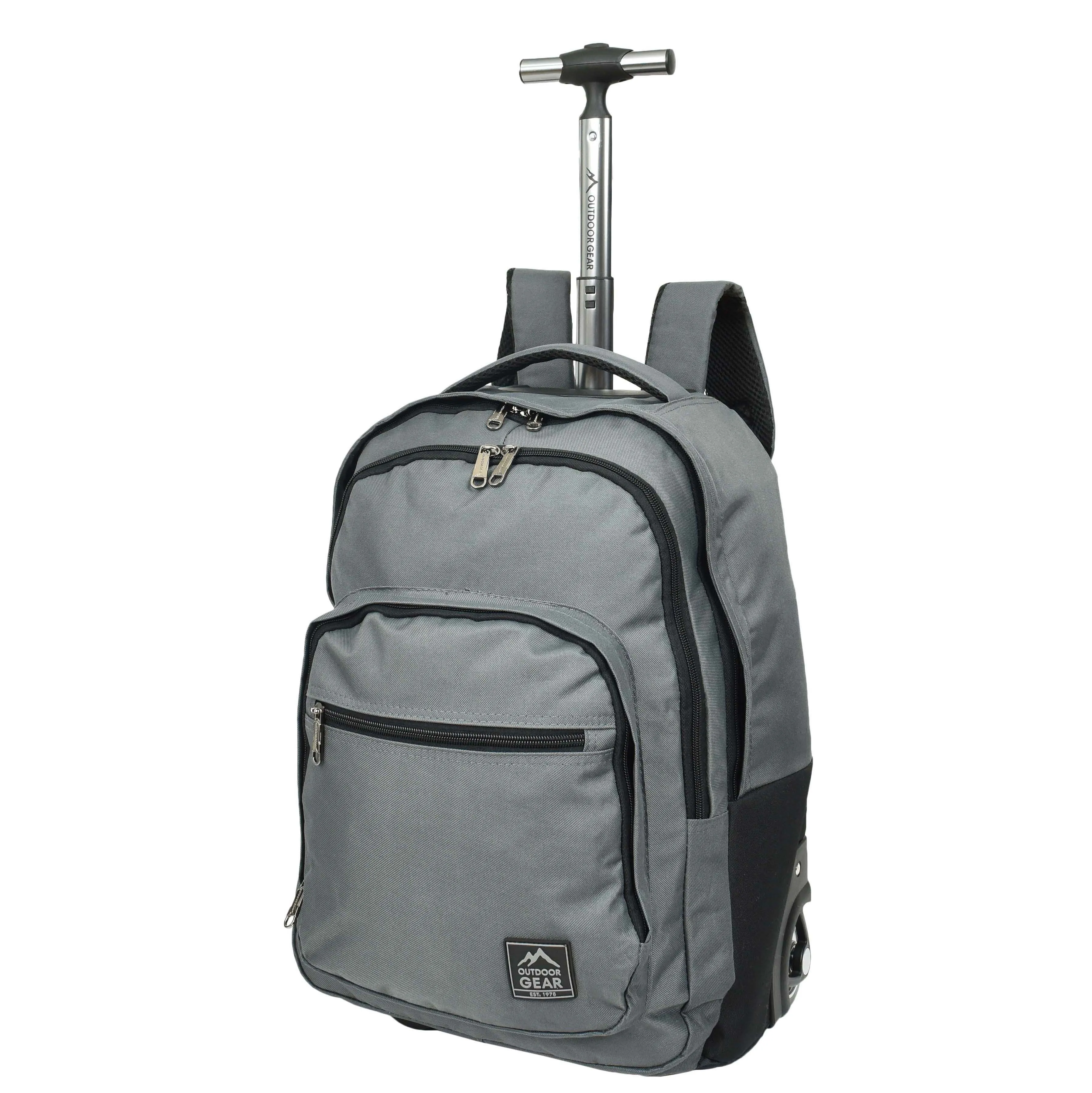 Cabin Size Backpack Wheels Hiking Trekking Telescopic Handle Vulcan Grey