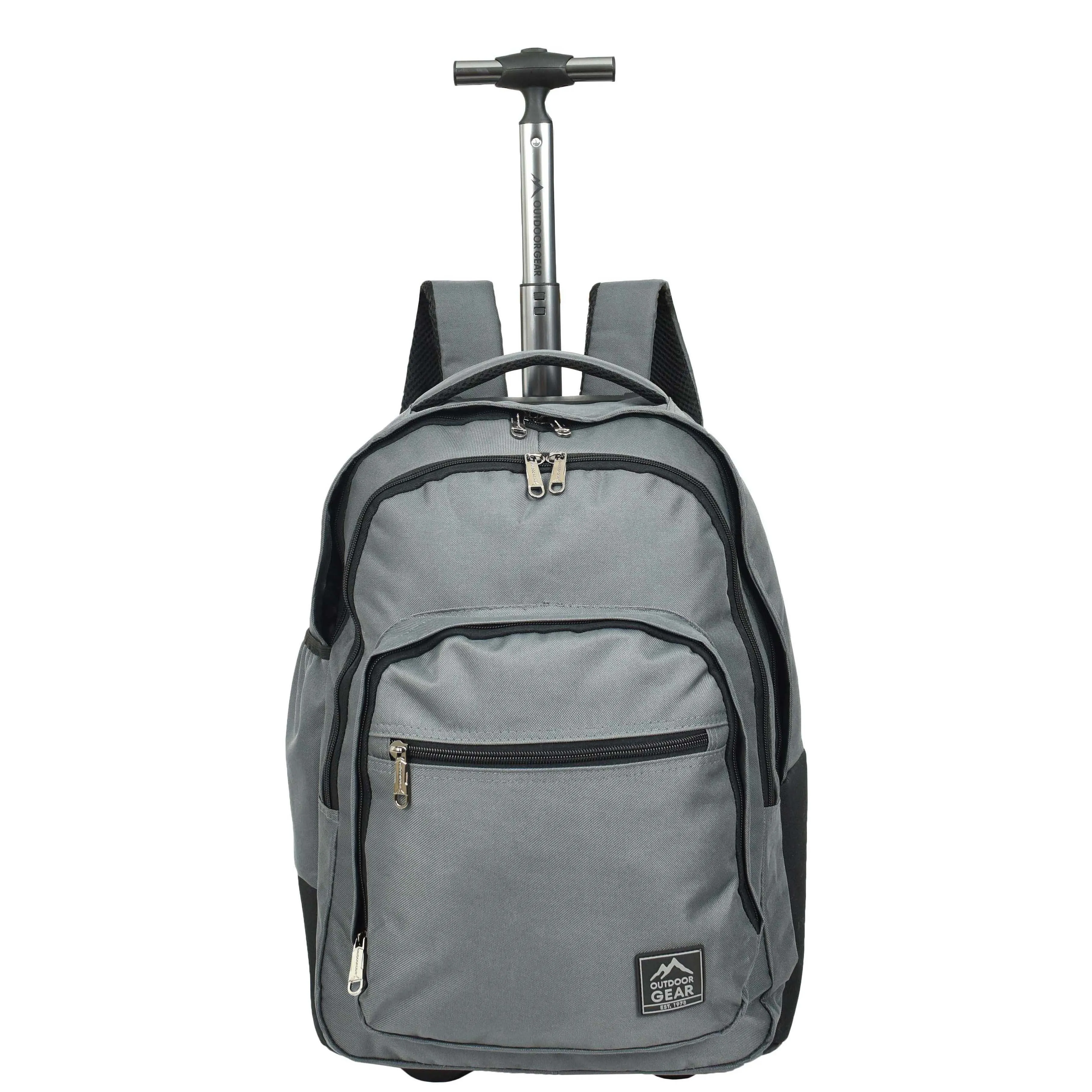 Cabin Size Backpack Wheels Hiking Trekking Telescopic Handle Vulcan Grey