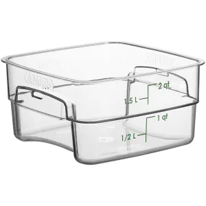 CAMBRO, POLYCARBONATE FOOD STORAGE SQUARE CONTAINER - GREEN 2 QT