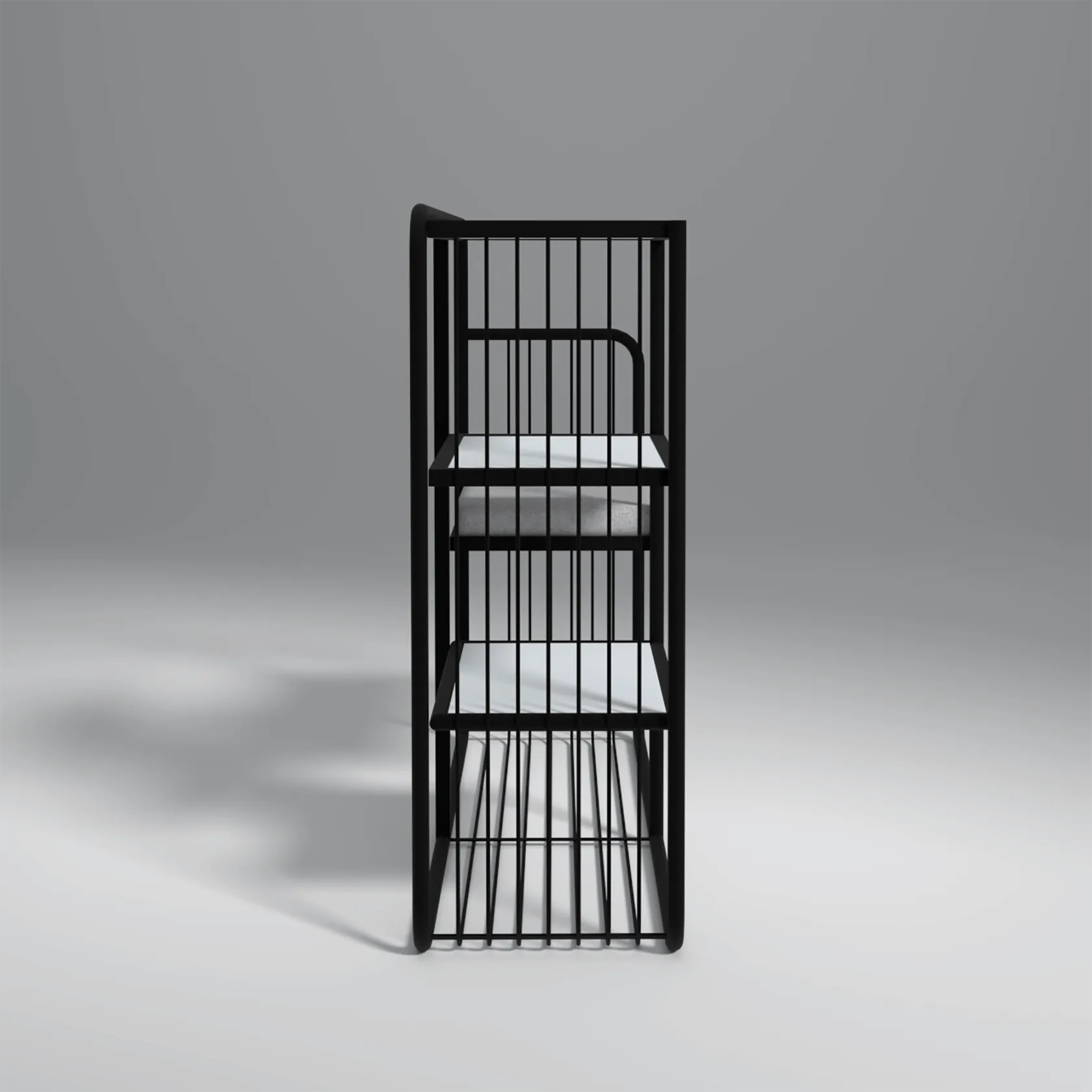 Cazo Iron And MDF Shoe Rack In Black