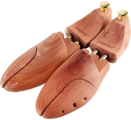 CEDAR SPACE | Cedar Shoe Trees for Men Adjustable Wooden Stretcher