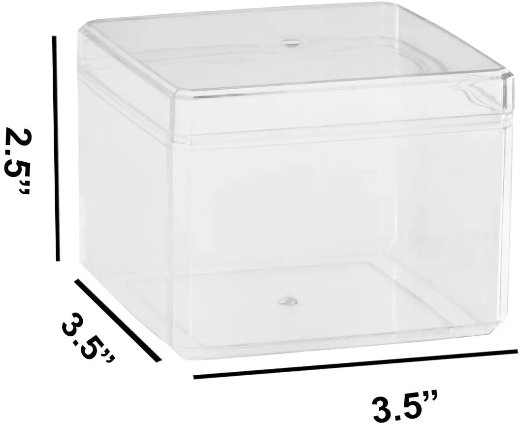 Clear Acrylic Boxes 3.5"x3.5"x2.5" 24 Pack