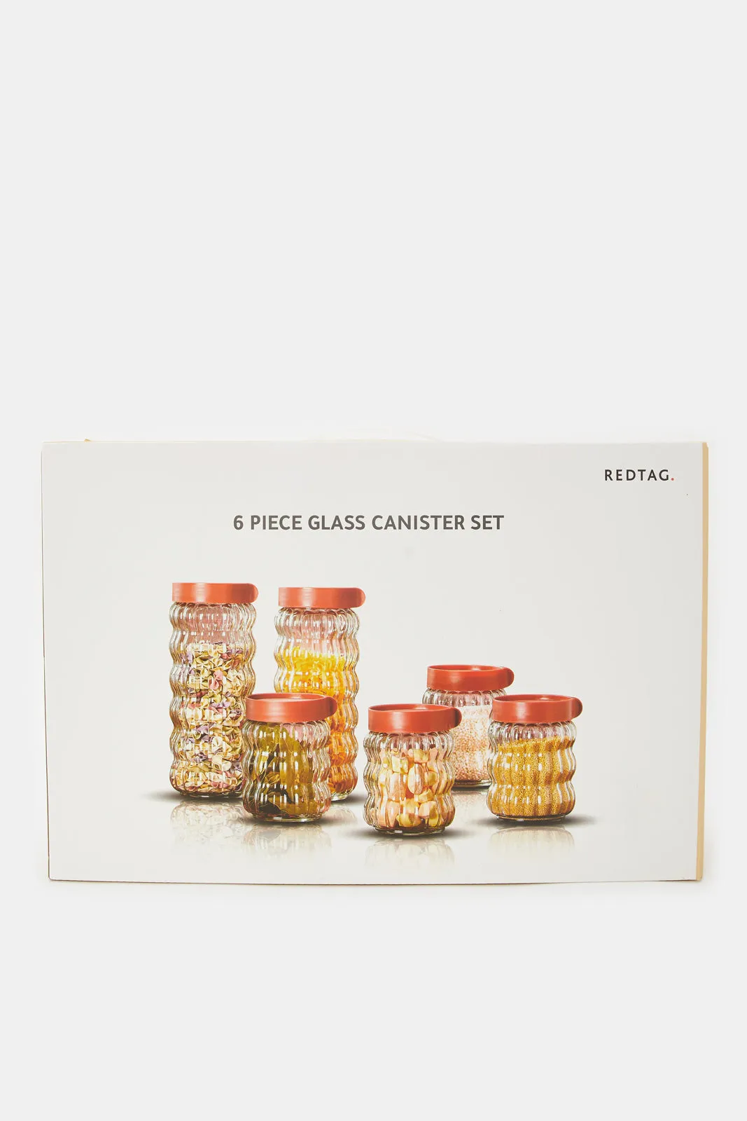 Clear Embossed Glass Canister Set (6 Piece)