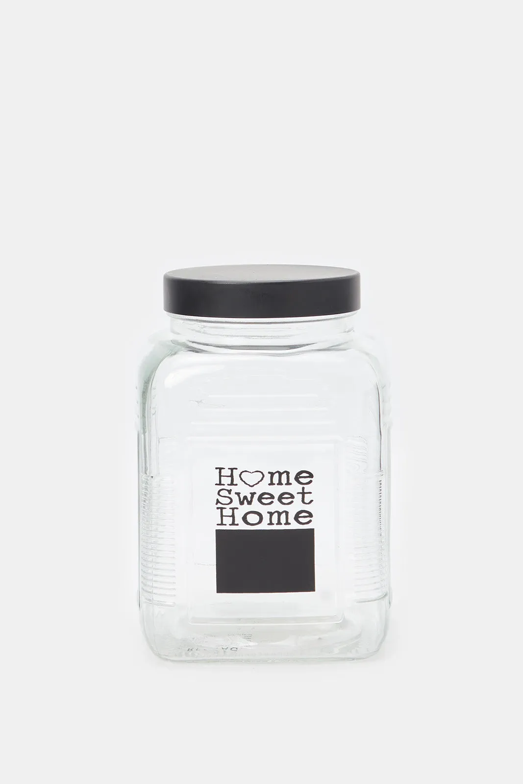 Clear Glass Printed Storage Jar (Medium)