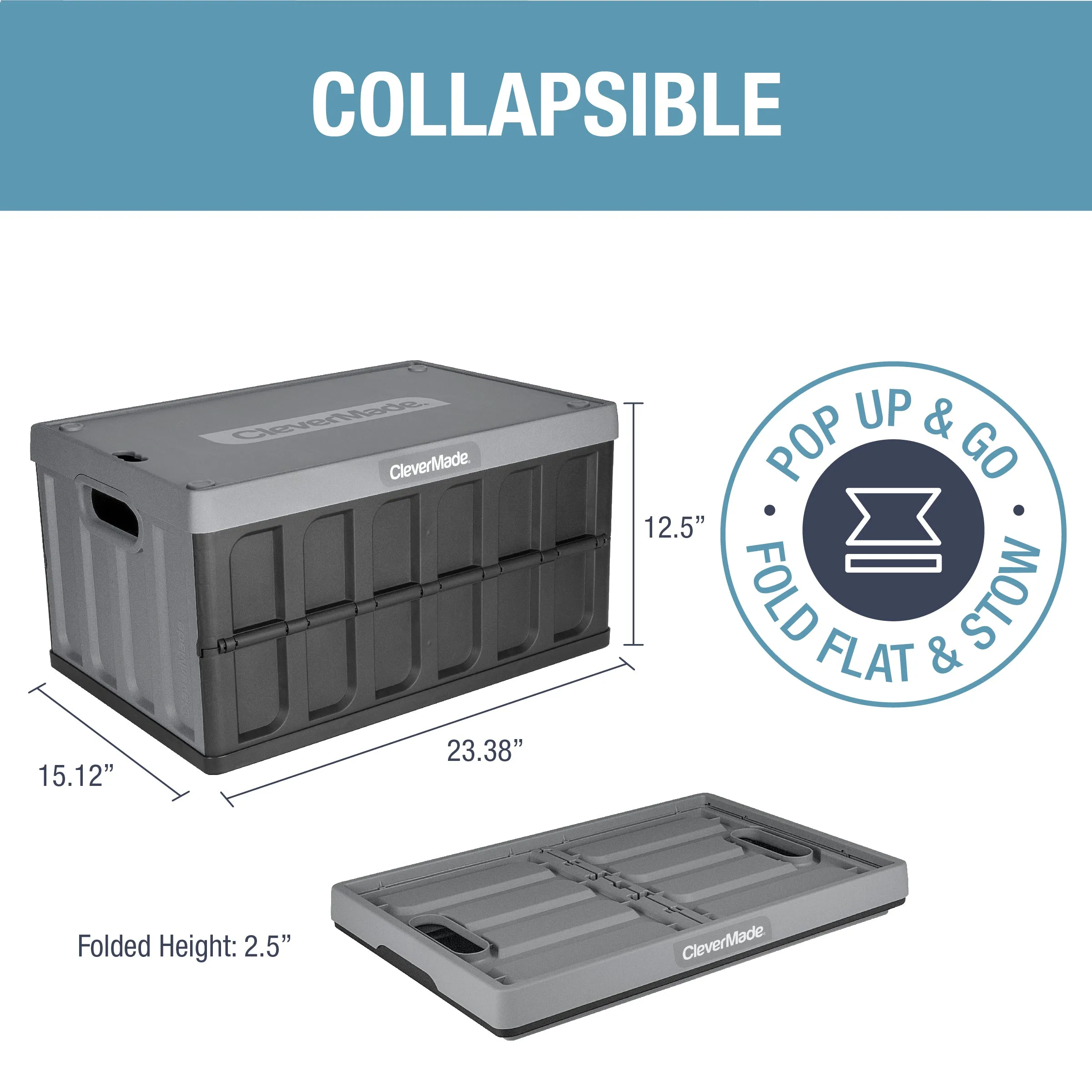 Collapsible Storage Bin with Lid