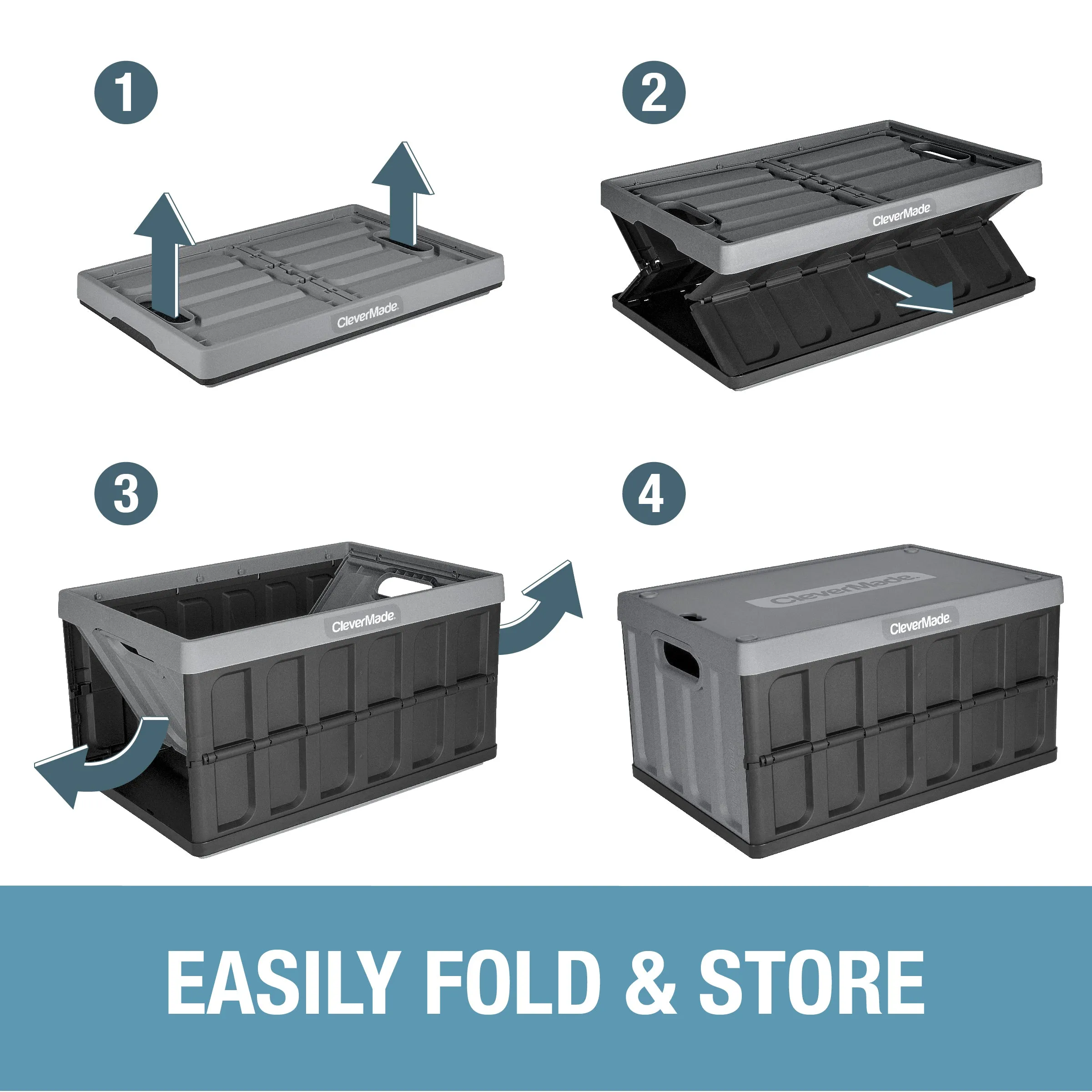 Collapsible Storage Bin with Lid