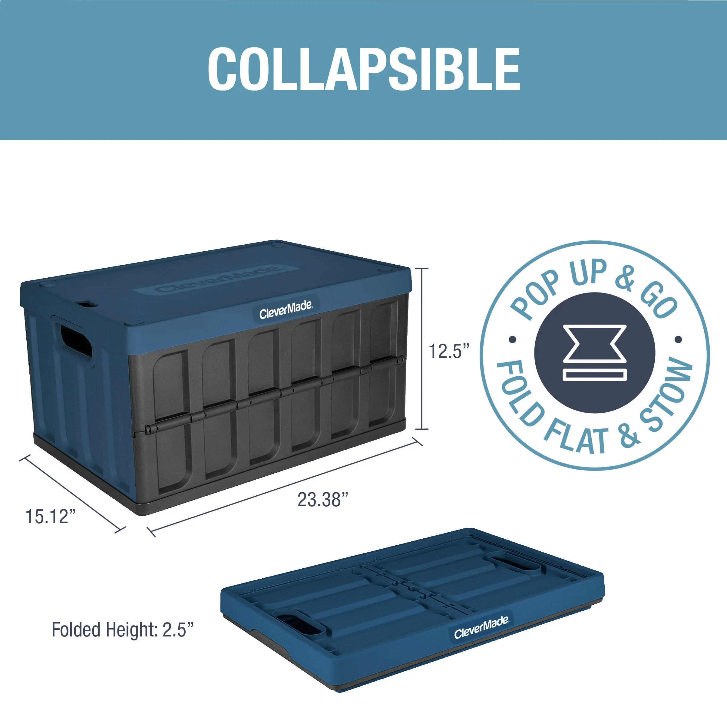 Collapsible Storage Bin with Lid