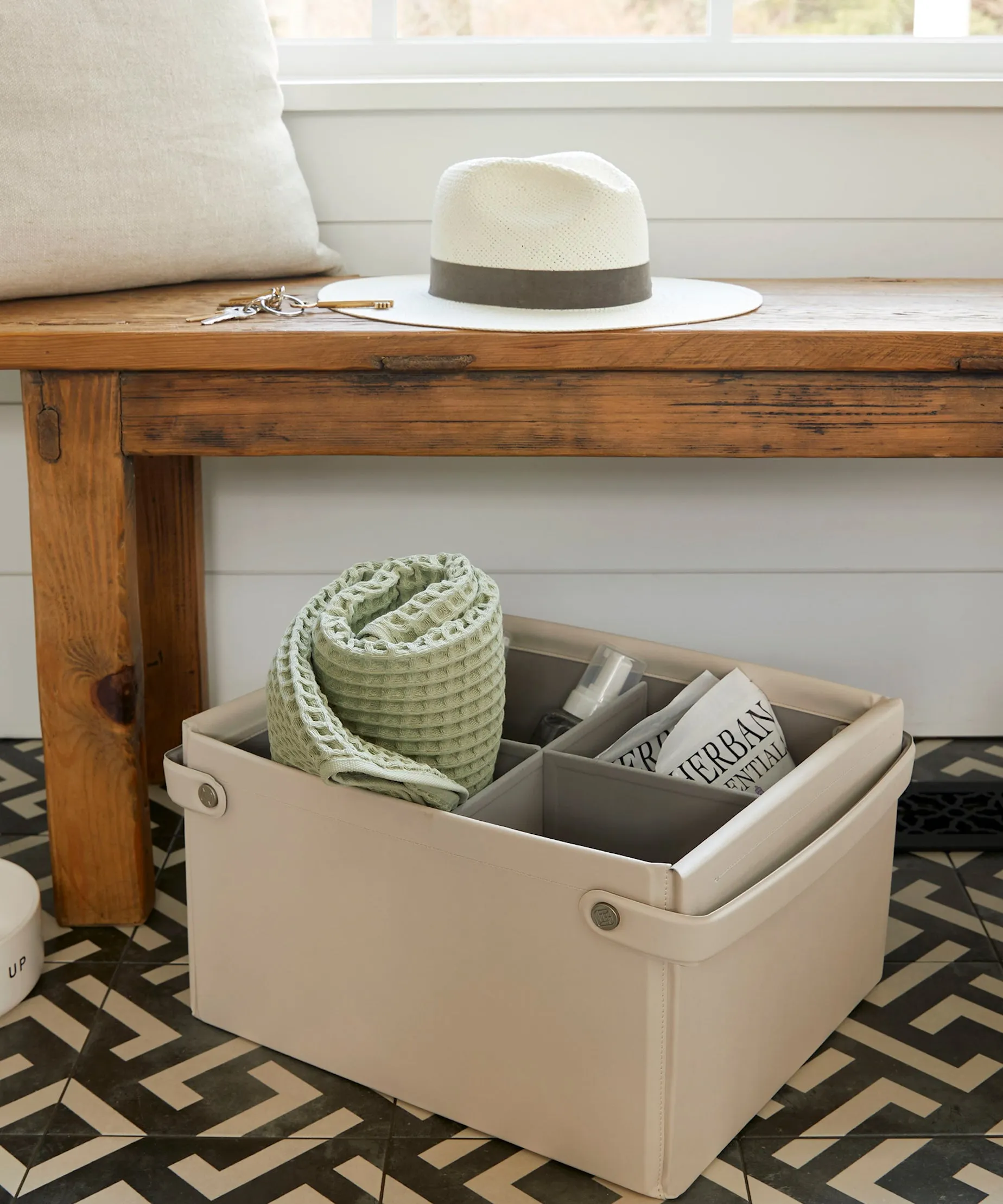 Collapsible Vegan Leather Storage Bin