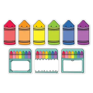 DOODLE CRAYONS (CORE DECOR) 6 INCH DESIGNER CUT OUTS