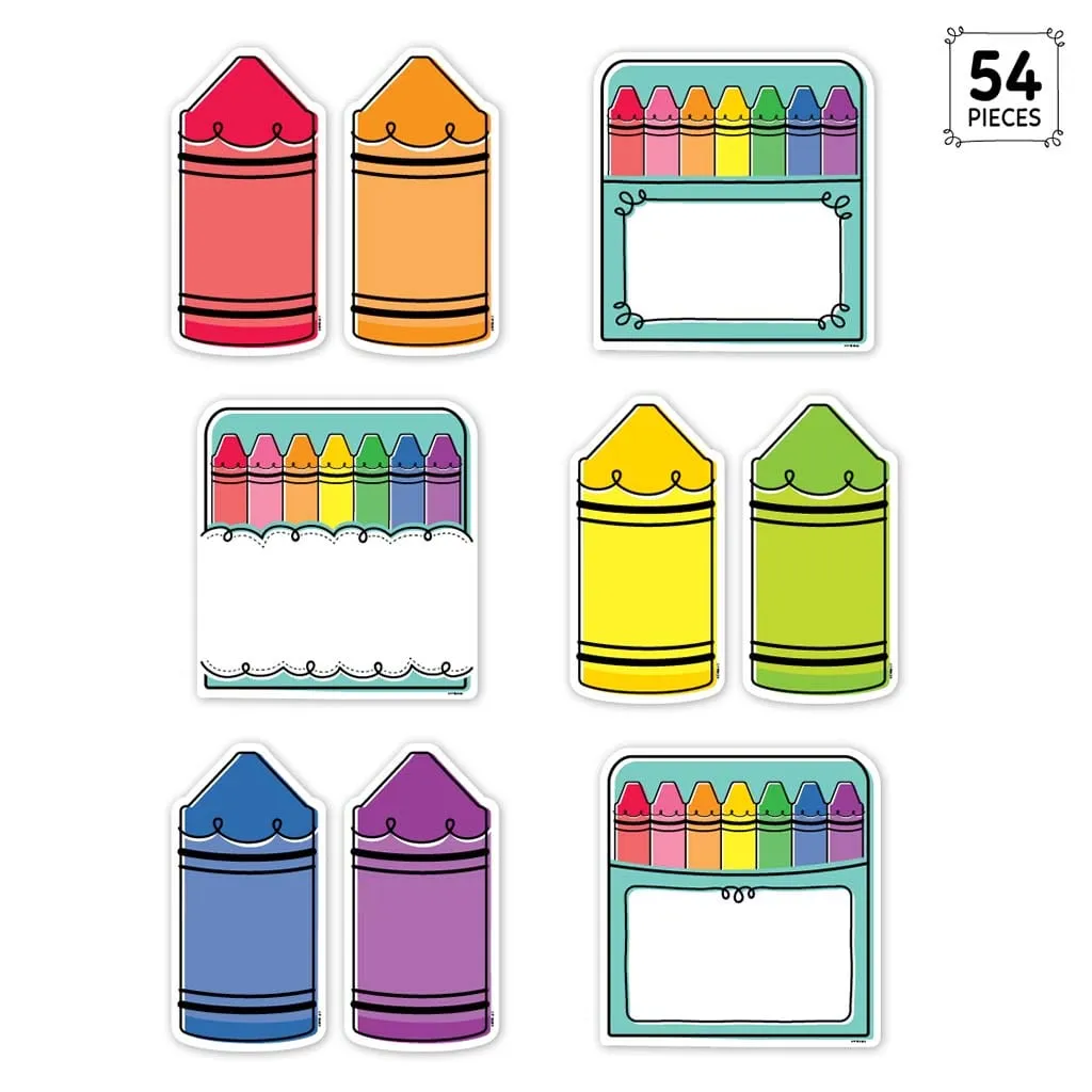 DOODLE CRAYONS (CORE DECOR) 6 INCH DESIGNER CUT OUTS