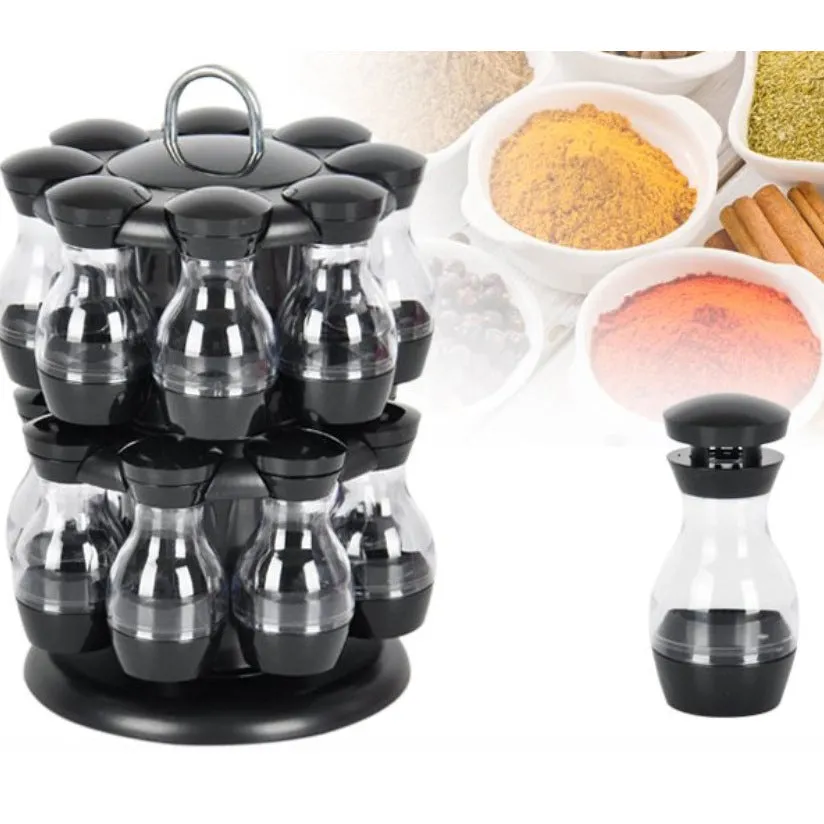 Double-layer rotating spice rack